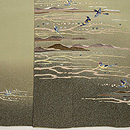 淡鶯色縮緬地波に鳥訪問着　上前