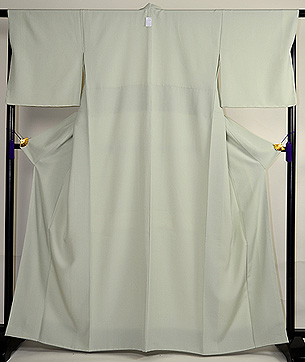 若草色万筋江戸小紋袷