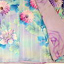 紫地縮緬三ツ紋重ねお散歩着　上前