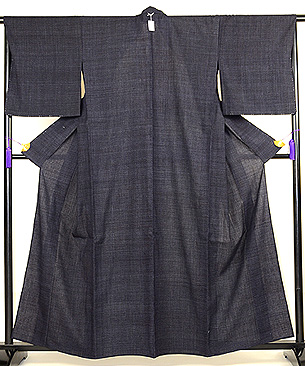 結城縮100亀甲柄単衣