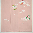 桜色花の丸絞り染付下　上前