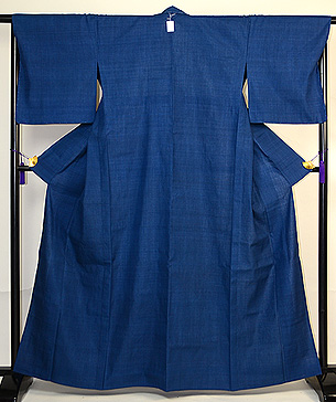 縹(はなだ)色本場結城単衣