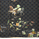 日菱文に四季の刺繍付下 上前