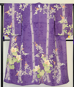 紋錦紗秋草の付下