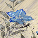 錦紗地縞とこおろぎに桔梗、薄の図お散歩着　質感・風合