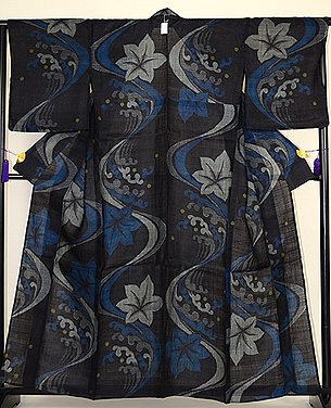 立波に紅葉文宮古上布