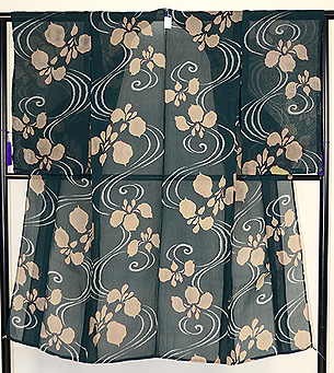 流水杜若の図小千谷縮