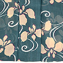 流水杜若の図小千谷縮 上前