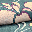 流水杜若の図小千谷縮 質感・風合