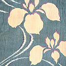 流水杜若の図小千谷縮 質感・風合