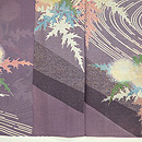 流水にあざみ漆銀訪問着　上前