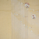 花入り雪輪に萩紗格子付下訪問着　質感・風合