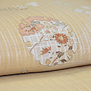 花入り雪輪に萩紗格子付下訪問着　質感・風合