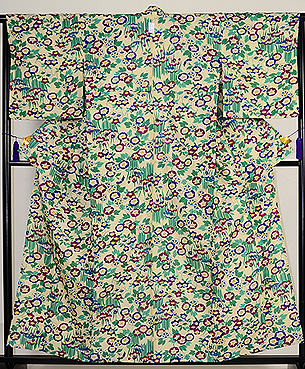 初夏の花々単衣小紋