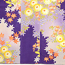 紫濃淡万寿、小菊と紅葉小紋　上前