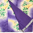 一つ紋紫ぼかし楓付下　上前