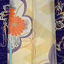 紺藍色葡萄模様縮緬羽織　羽裏