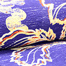 紺藍色葡萄模様縮緬羽織　質感・風合