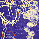 紺藍色葡萄模様縮緬羽織　質感・風合