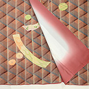 短冊に菊散らし文様散歩着　上前