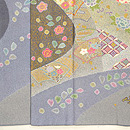 松井青々作　絞りに花唐草文様訪問着　上前