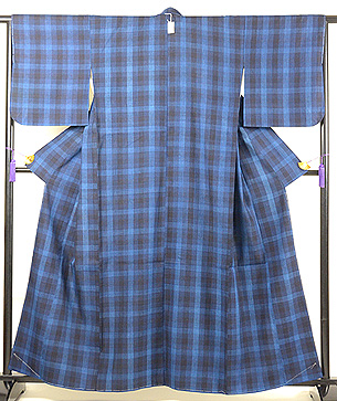 弁慶格子の本場結城紬