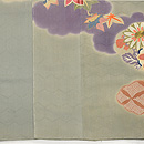 雲取りに四季の花文様訪問着　上前