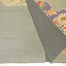 雲取りに四季の花文様訪問着　上前