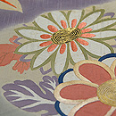 雲取りに四季の花文様訪問着　上前