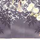 雪持南天と菊と梅図柄訪問着　上前