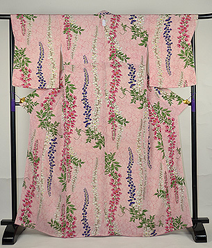 藤の花房模様小紋