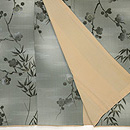 梅に枝垂れ笹錦紗縮緬小紋 上前