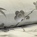 梅に枝垂れ笹錦紗縮緬小紋 上前