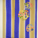 縞に寒の花の丸刺繍綸子地訪問着 上前