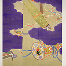 雅楽器に雲取文訪問着 上前