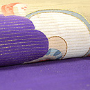 雅楽器に雲取文訪問着 上前