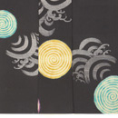 大波に渦、錦紗単衣 上前