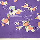 四季の花々模様菫色訪問着 上前
