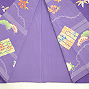 四季の花々模様菫色訪問着 上前