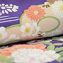 四季の花々模様菫色訪問着 質感・風合