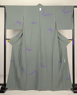 ジュサブロー作 蝶々文様縮緬小紋