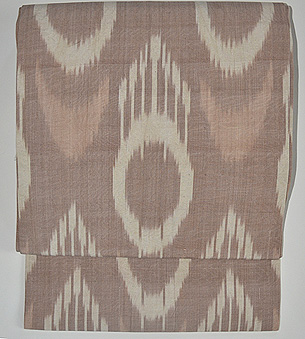 丸文経絣文様名古屋帯