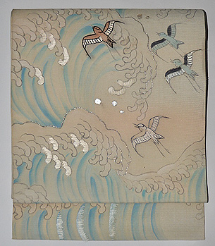 波千鳥絽名古屋帯