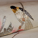 芍薬と薔薇両面使い古屋帯　質感・風合