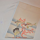 魚の名古屋帯　帯裏