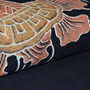 筒描隠れ笠柄名古屋帯　質感・風合