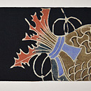 筒描隠れ笠柄名古屋帯　前中心