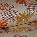 雲取り文様江戸裂名古屋帯　質感・風合