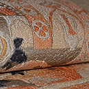 薔薇と果物の名古屋帯　質感・風合