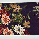 菊花に蘭文様縮緬名古屋帯　前中心